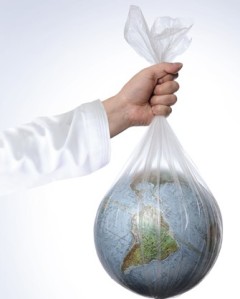el planeta en una bolsa de plastico